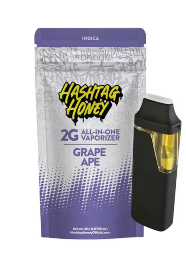 Hashtag Honey Disposable Grape Ape 2g AIO Weed Pen Hashtag Honey Disposable Grape Ape 2g AIO Weed Pen