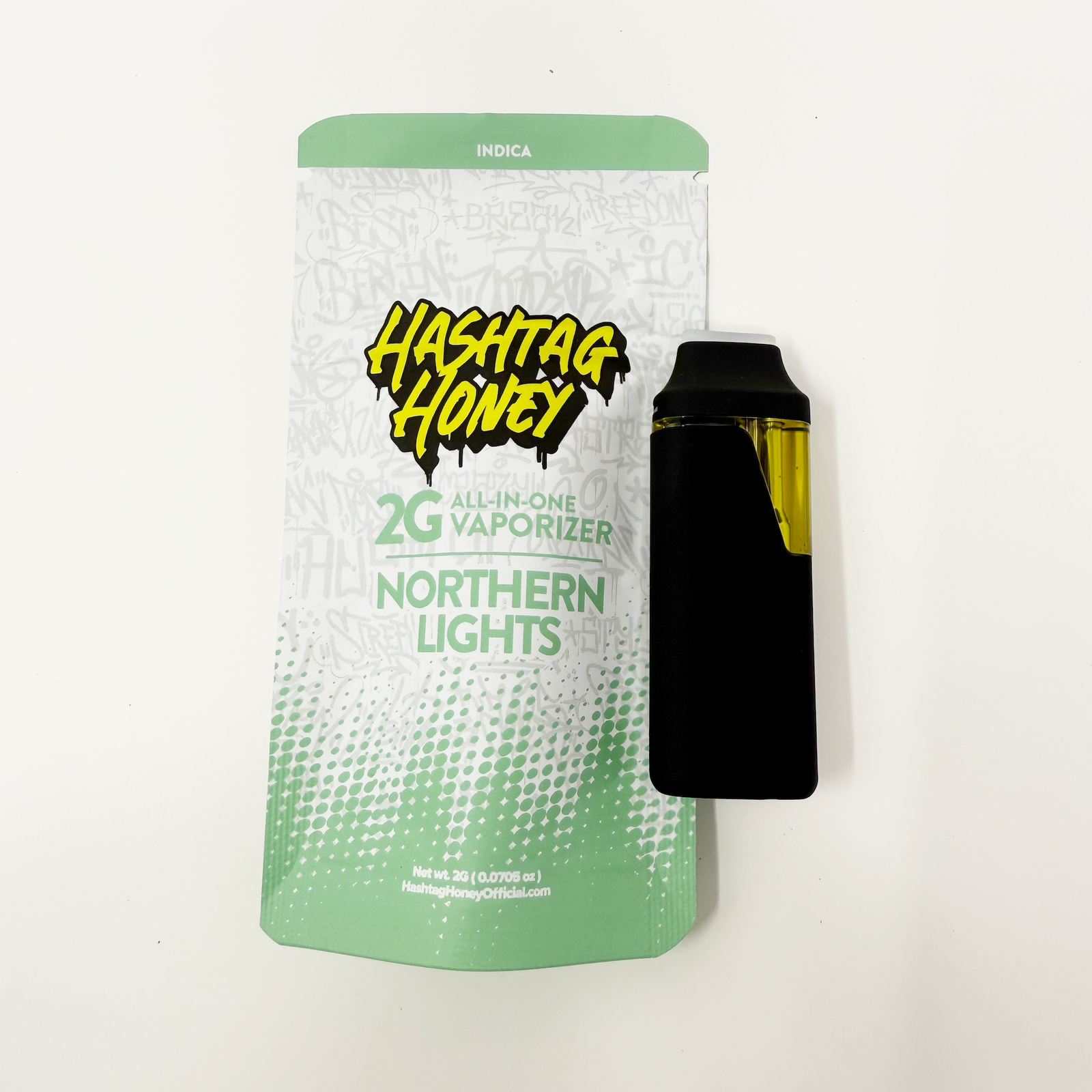 Hashtag Honey Disposable Northern Lights 2g AIO Sativa Weed Pen Hashtag Honey Disposable Northern Lights 2g AIO Sativa Weed Pen