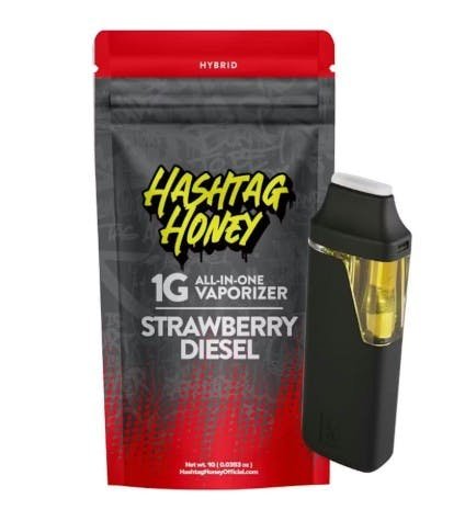 Hashtag Honey Disposable Strawberry Diesel 1g AIO Hybrid Weed Pen Hashtag Honey Disposable Strawberry Diesel 1g AIO Hybrid Weed Pen